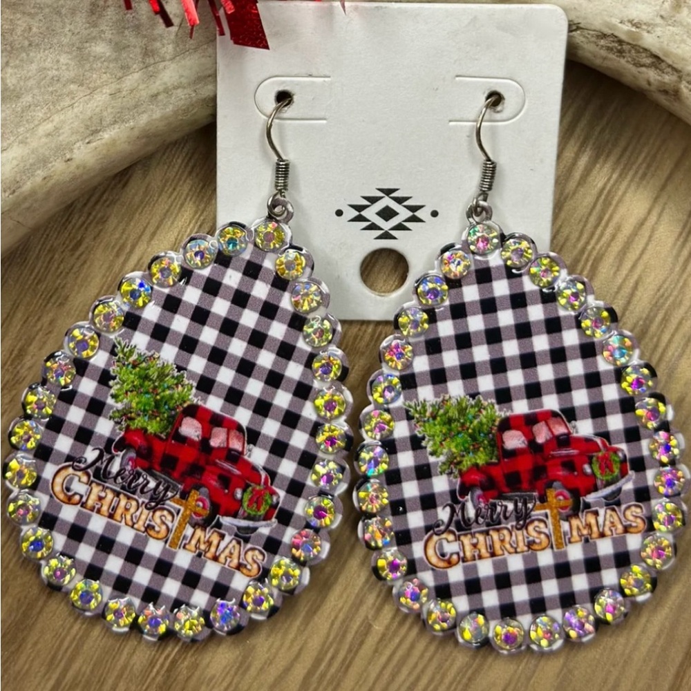 Festive Christmas Teardrop Earrings